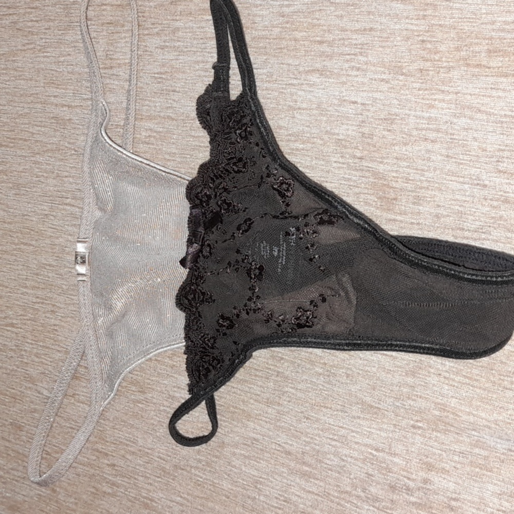 Bundle of Gold Shimmer and Lace Thong (2 Pair) from H&M Size 4